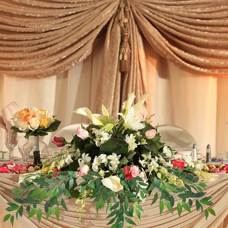 WEISPARK Artificial Italian Ruscus Greenery Stems 27in Faux Green Leaf Garland Branches Hanging Greenery Spray for Wedding Bouquet,Arch,Table Centerpieces and Home Decor - Image 4