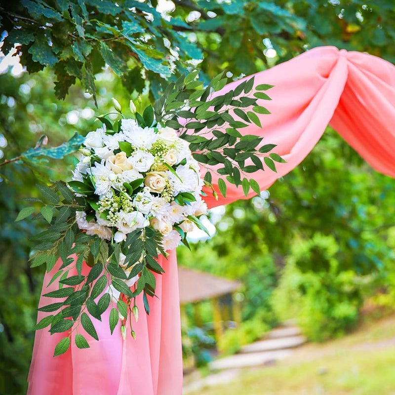 WEISPARK Artificial Italian Ruscus Greenery Stems 27in Faux Green Leaf Garland Branches Hanging Greenery Spray for Wedding Bouquet,Arch,Table Centerpieces and Home Decor - Image 2