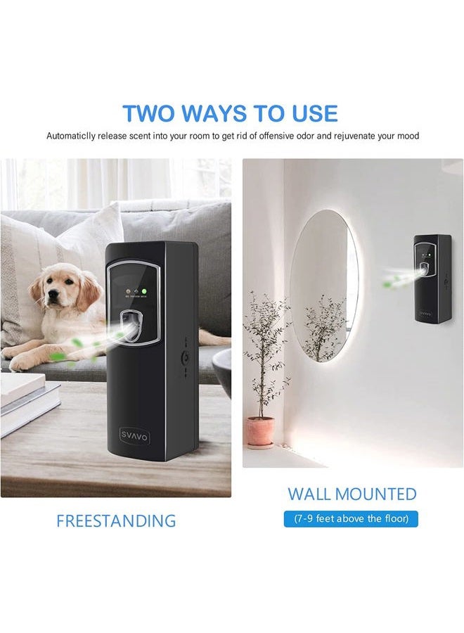 SVAVO Automatic Air Freshener Dispenser - Wall Mounted/Free Standing Auto Aerosol Spray Dispenser Programmable Fragrance Dispenser for Indoor-Bedroom, Hotel, Office, Commercial Place, Black - Image 5
