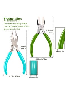 SYOSI 2 Pieces Jewelry Making Tool, 6 IN 1 Jewelry Bail Making Pliers and Nylon Jaw Flat Nose Pliers Loop Pliers for Jewelry Making Beading Looping Shaping Wire DIY Crafts  - Image 2