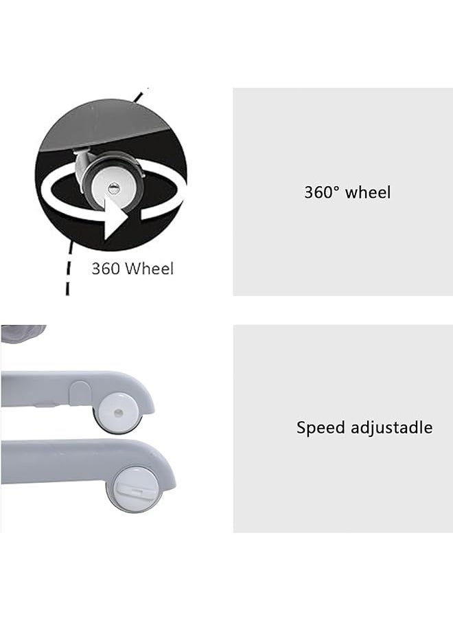 Berma Baby Baby Walker ，Foldable Wheeled Adjustable Height Walker for Infant Baby Toddler Walker with Foot Pads, Anti-Fall Baby Walker and Activity Center for 7-18 Months Boys Girls (Blue)  - Image 3