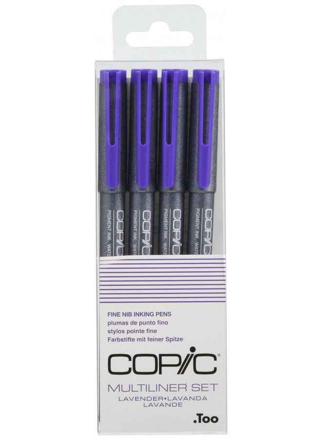 COPIC MULTILINER LAVENDER 4PC SET - Image 1