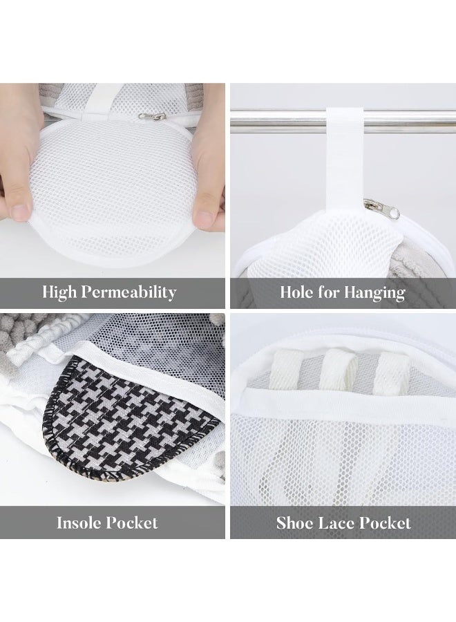 HASTHIP® 2 Pack Shoe Washing Machine Bag, Soft Chenille Fabric Shoes Wash Bags, Zipper Mesh Shoe Wash Bags, Reusable and Anti-Deformation, for Sneakers, Slippers, Casual Shoes, Large Size, 17x38cm - Image 5