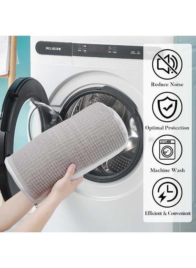 HASTHIP® 2 Pack Shoe Washing Machine Bag, Soft Chenille Fabric Shoes Wash Bags, Zipper Mesh Shoe Wash Bags, Reusable and Anti-Deformation, for Sneakers, Slippers, Casual Shoes, Large Size, 17x38cm - Image 4