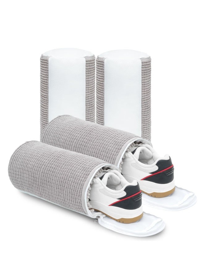 HASTHIP® 2 Pack Shoe Washing Machine Bag, Soft Chenille Fabric Shoes Wash Bags, Zipper Mesh Shoe Wash Bags, Reusable and Anti-Deformation, for Sneakers, Slippers, Casual Shoes, Large Size, 17x38cm - Image 1