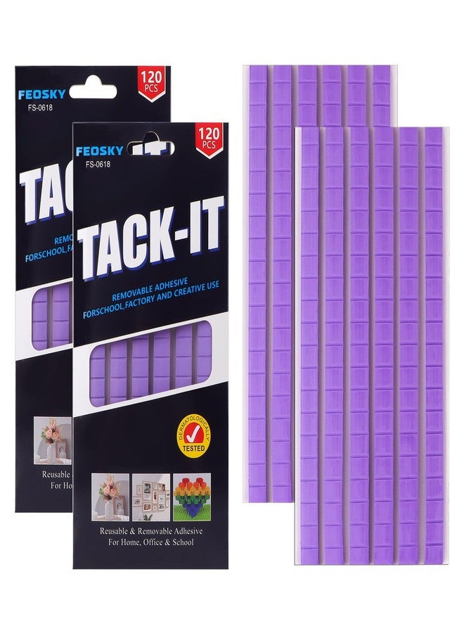 Feosky Adhesive Poster Sticky Tack Putty, Reusable and Removable Adhesive Putty, Mounting Putty for displaying Wall Paintings, Picture, Decoration, Crafts (Purple, Pack of 2) - Image 1