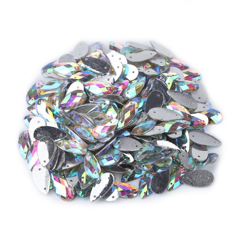 Flatback Acrylic Crystals 200Pcs High-Quality Resin Fine Workmanship Multiple Cutting - Shining Craft Crystals for Clothing Decoration, Handmade Jewelry Diy Projects - Image 1