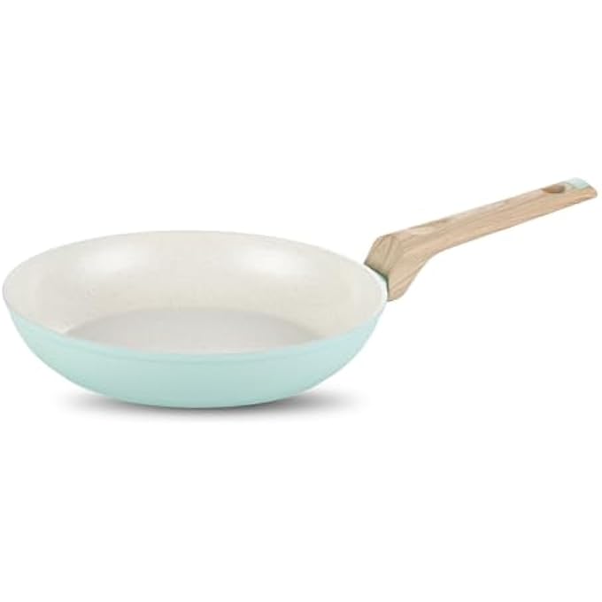 Nautilus Kitchenware Frypan 26Cm Forged Aluminium Ceramic Coating Frying Pan Pfoa Free Dishwasher Safe Skillet Soft Touch Handle Cookware  Light Green - Image 1