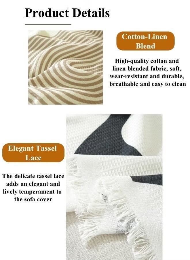 Optico Sofa Slipcover 3 Seater Sofa Cover Double Side Couch Covers Washable Sofa Blanket, Sofa Bed Cover for Sofas Sofa Beds Home Interiors Fashion Nordic Style Knitted Woven Sofa Blanket for Bed Washable Soft Throw Blanket Non-Slip - Image 4