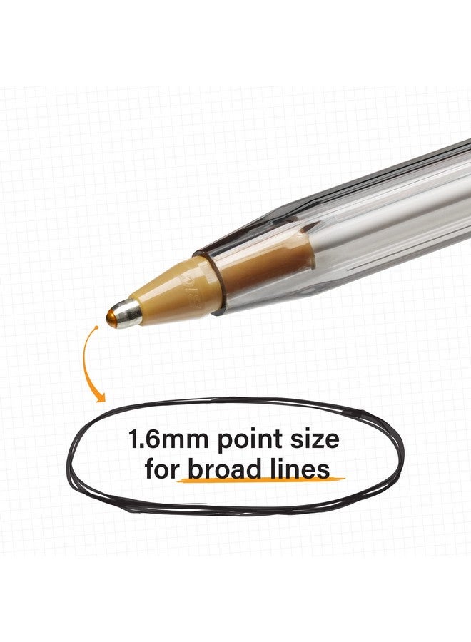 بيك قلم حبر جاف BIC Cristal Xtra Bold، رأس عريض (1.6 مم) لخطوط زاهية ودرامية، أقلام حبر جاف سوداء، 24 قلمًا - Image 3