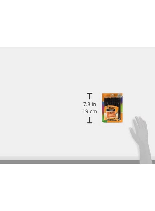 بيك قلم حبر جاف BIC Cristal Xtra Bold، رأس عريض (1.6 مم) لخطوط زاهية ودرامية، أقلام حبر جاف سوداء، 24 قلمًا - Image 2