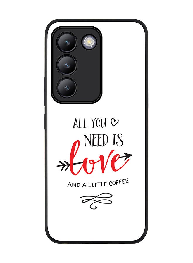 Stylizedd Rugged Black edge case for Vivo V30 Lite 5G, Slim fit Soft Case Flexible TPU Gel Thin Cover -  All You Need Is A Little Love - Image 1