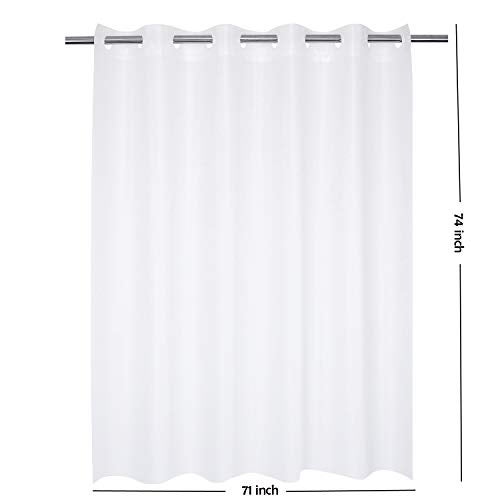 River Dream Hotel Grade No Hooks Needed Waterproof Shower Curtain or Liner,Frost (PEVA, 71" x 74") - Image 5