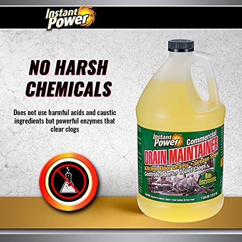 Instant Power Commercial Drain Maintainer - Liquid Enzyme Clog Remover, Cleans and Deodorizes, Reduces Drain Blockages, 1 Gal - Image 5