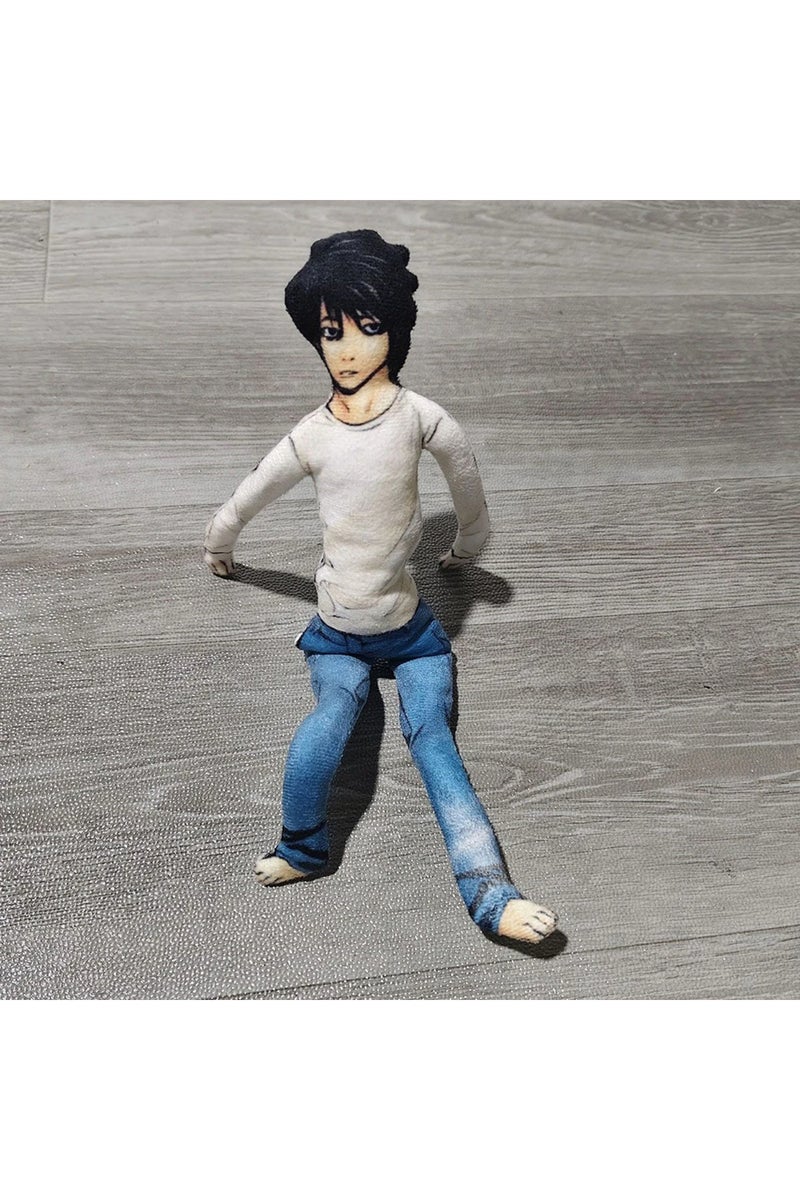 28cm B Anime Death Note L.Lawliet Cosplay Doll Plush Stuffed Dolls Abstract Joint Flexible Room Deco