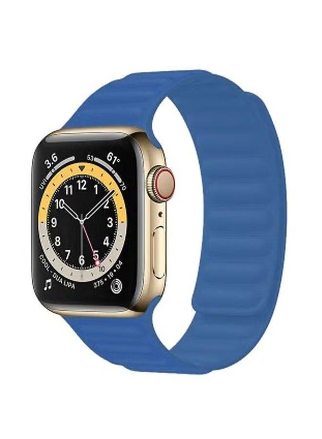 vesus Leather Link Band For Apple Watch Series 6/SE 44 mm Blue