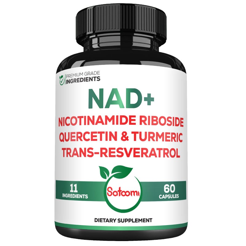 مكمل ساطومي NAD مع نيكوتيناميد ريبوسيد 900 ملغ NR ريسفيراترول كيرسيتين كركم أستراجالوس جينسنغ فيتامين D3 فيتامين C 60 حبة