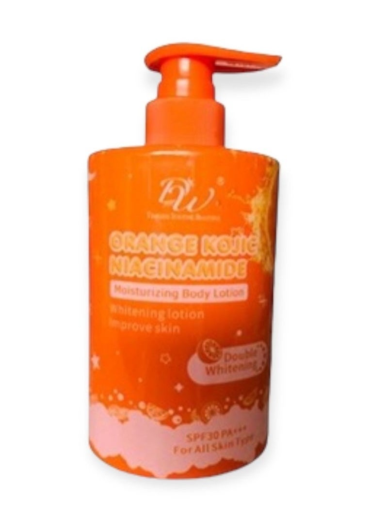 DW - DW Orange Kojic Niacinamide Body Moisturizibg Whitening Brighten Lotion 300ml - Image 1