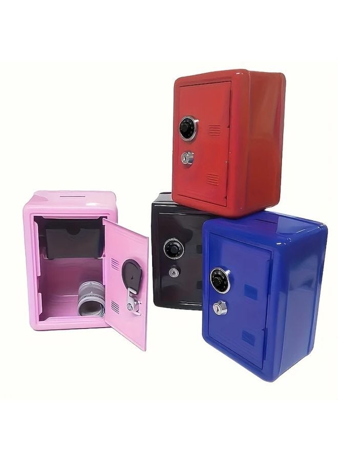 Blue Security Safe Box with Key Lock for Home Office Wall Cabinet Fixed Durable Metal - Image 2