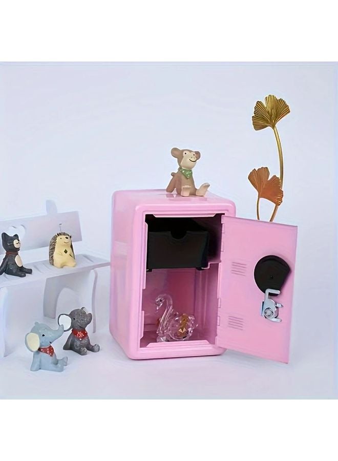 Blue Security Safe Box with Key Lock for Home Office Wall Cabinet Fixed Durable Metal - Image 4