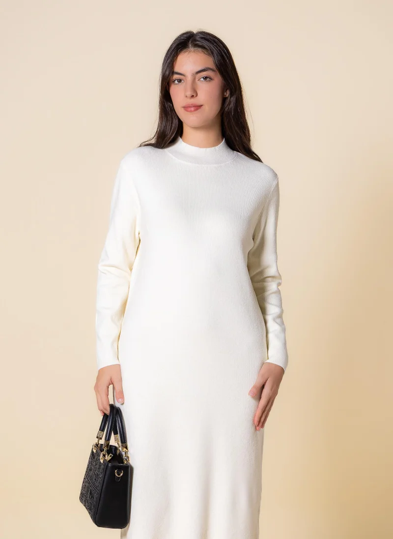 SHAPES FINE KNIT FITTED MIDI DRESS