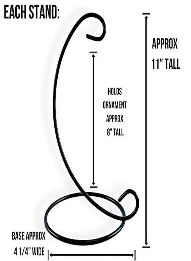 BANBERRY DESIGNS Ornament Display Stands Black - Set of 4 - Christmas Ornament Terrarium Holder Glass Globe - 11 inches Tall - Image 2