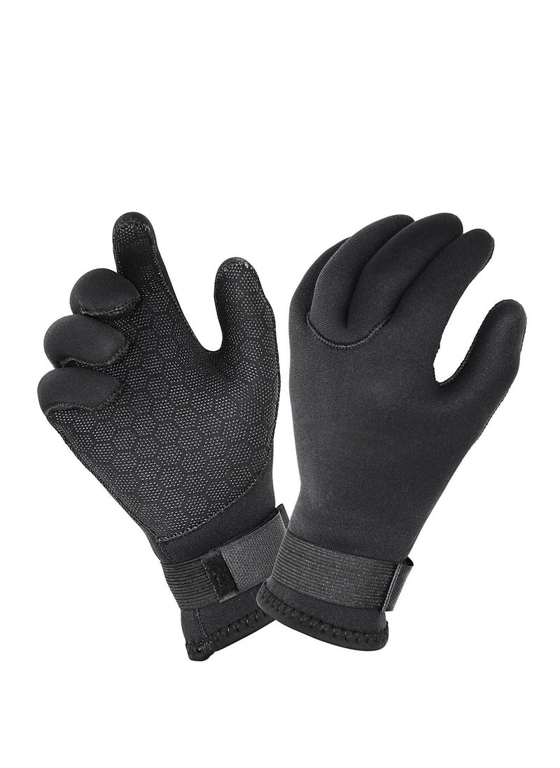 SYOSI Water Gloves, 3mm & 5mm Neoprene Five Finger Warm Wetsuit Winter Gloves for Scuba Diving Snorkeling Paddling Surfing Kayaking Canoeing Spearfishing Skiing  - Image 1