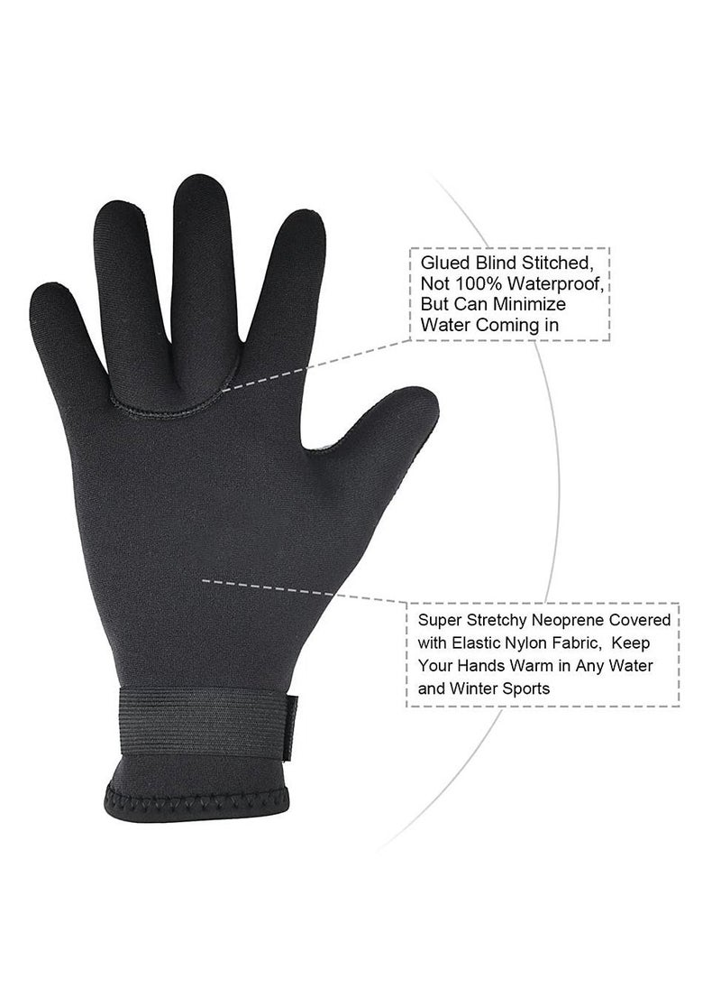 SYOSI Water Gloves, 3mm & 5mm Neoprene Five Finger Warm Wetsuit Winter Gloves for Scuba Diving Snorkeling Paddling Surfing Kayaking Canoeing Spearfishing Skiing  - Image 4