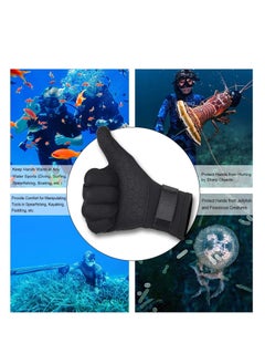 SYOSI Water Gloves, 3mm & 5mm Neoprene Five Finger Warm Wetsuit Winter Gloves for Scuba Diving Snorkeling Paddling Surfing Kayaking Canoeing Spearfishing Skiing  - Image 2