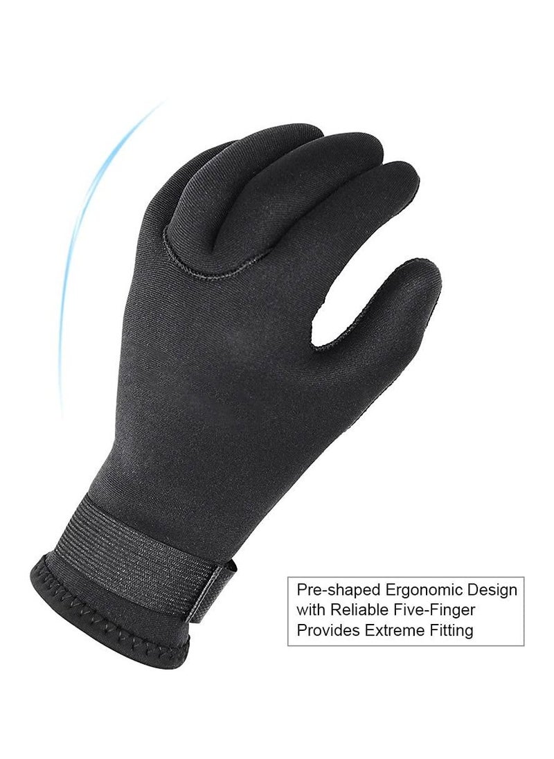 SYOSI Water Gloves, 3mm & 5mm Neoprene Five Finger Warm Wetsuit Winter Gloves for Scuba Diving Snorkeling Paddling Surfing Kayaking Canoeing Spearfishing Skiing  - Image 5