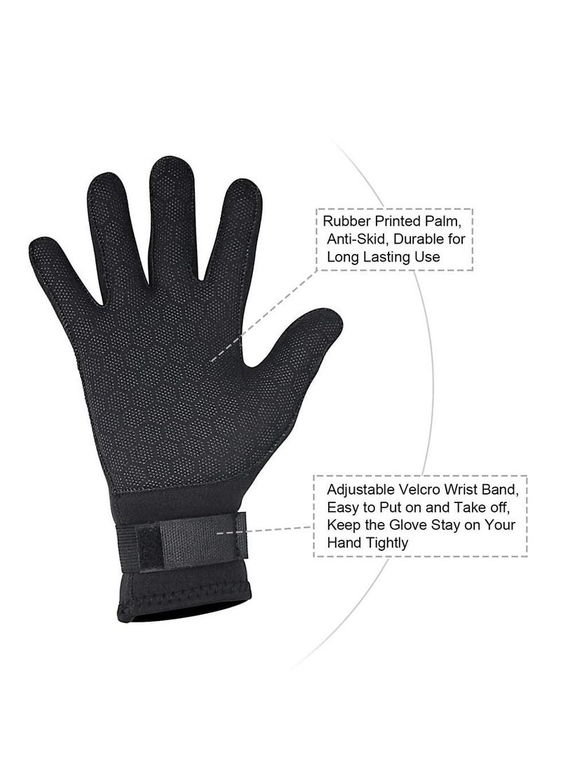 SYOSI Water Gloves, 3mm & 5mm Neoprene Five Finger Warm Wetsuit Winter Gloves for Scuba Diving Snorkeling Paddling Surfing Kayaking Canoeing Spearfishing Skiing  - Image 3