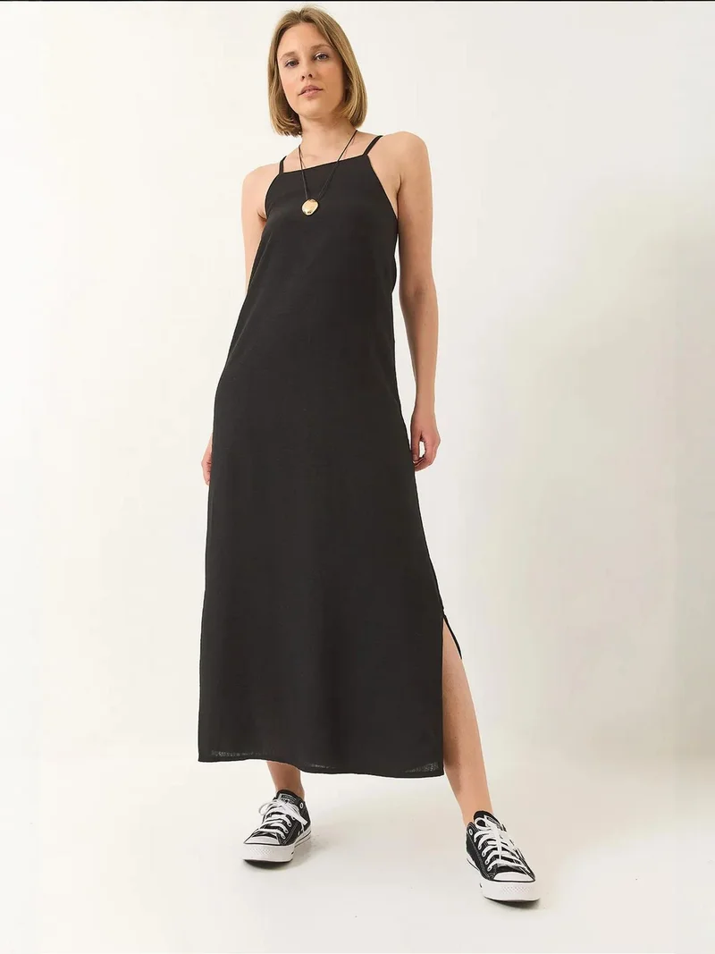 Bianco Lucci LUCCI Strapless Maxi Dress with a Slit