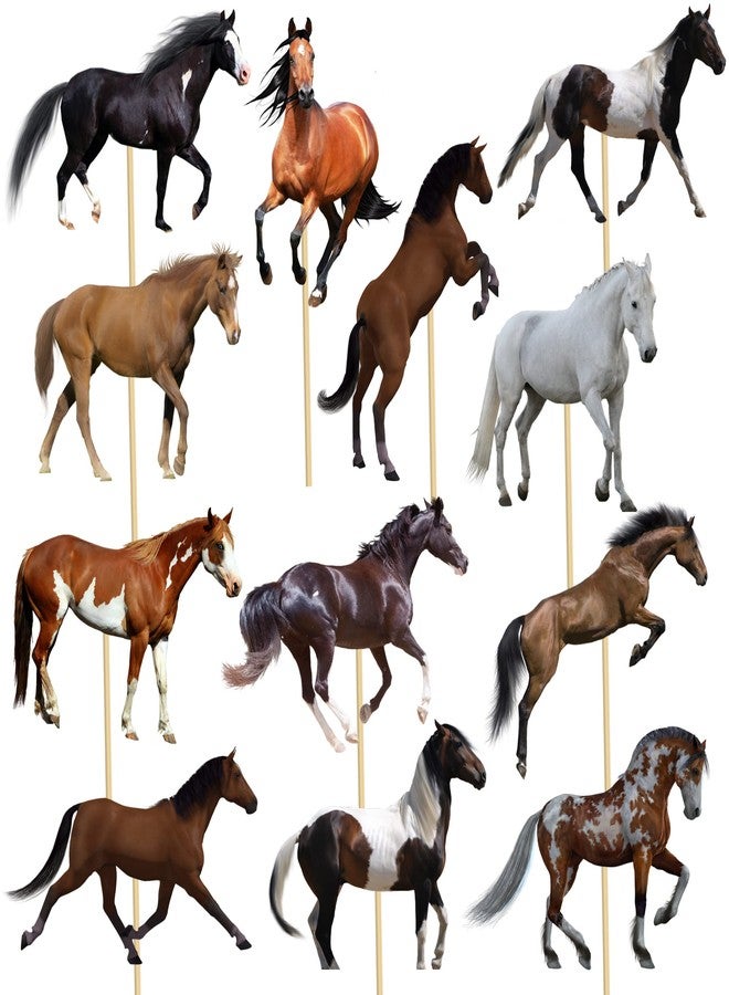 umoni 24Pcs Horse Table Centerpieces Sticks Horse Table Toppers Horse Racing Party Decoration for Horse Themed Birthday Party Baby Shower Supplies - Image 1