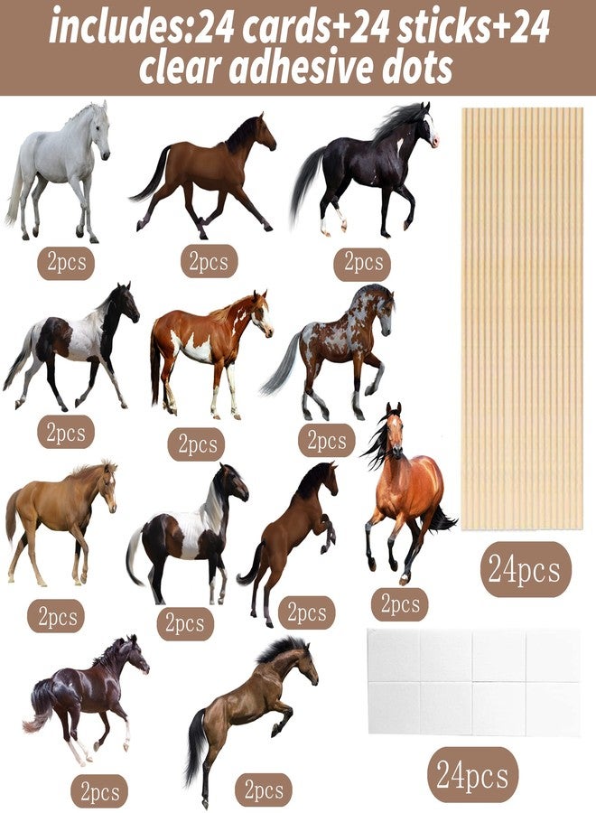umoni 24Pcs Horse Table Centerpieces Sticks Horse Table Toppers Horse Racing Party Decoration for Horse Themed Birthday Party Baby Shower Supplies - Image 3