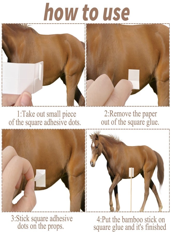 umoni 24Pcs Horse Table Centerpieces Sticks Horse Table Toppers Horse Racing Party Decoration for Horse Themed Birthday Party Baby Shower Supplies - Image 5