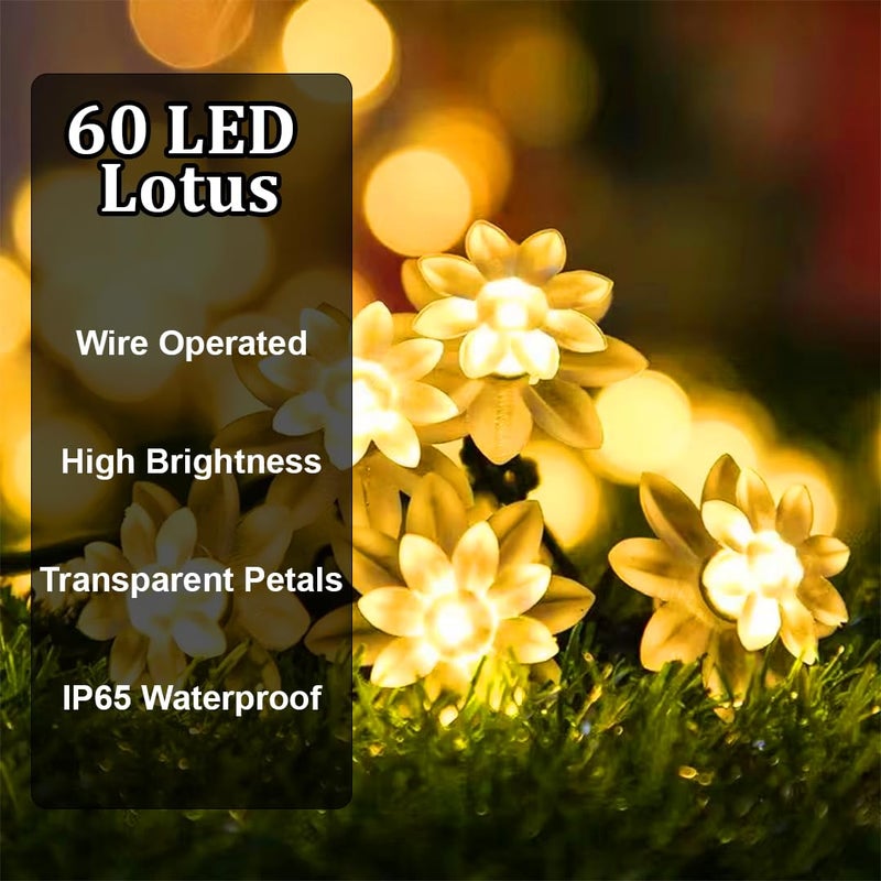 fizzytech Plastic String Lights of Home Decoration Diwali Light for Party Birthday Diwali Christmas Navratri Valentine Gift Home Decoration Light (60 LED Lotus WW) - Image 4