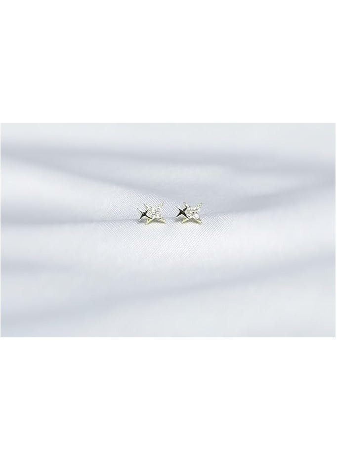 بونكا اقراط اذن انيقة للبنات والنساء من بونكا ماركة تستحقها كل امرأة حلق دبل ستار ذهبي - Image 4