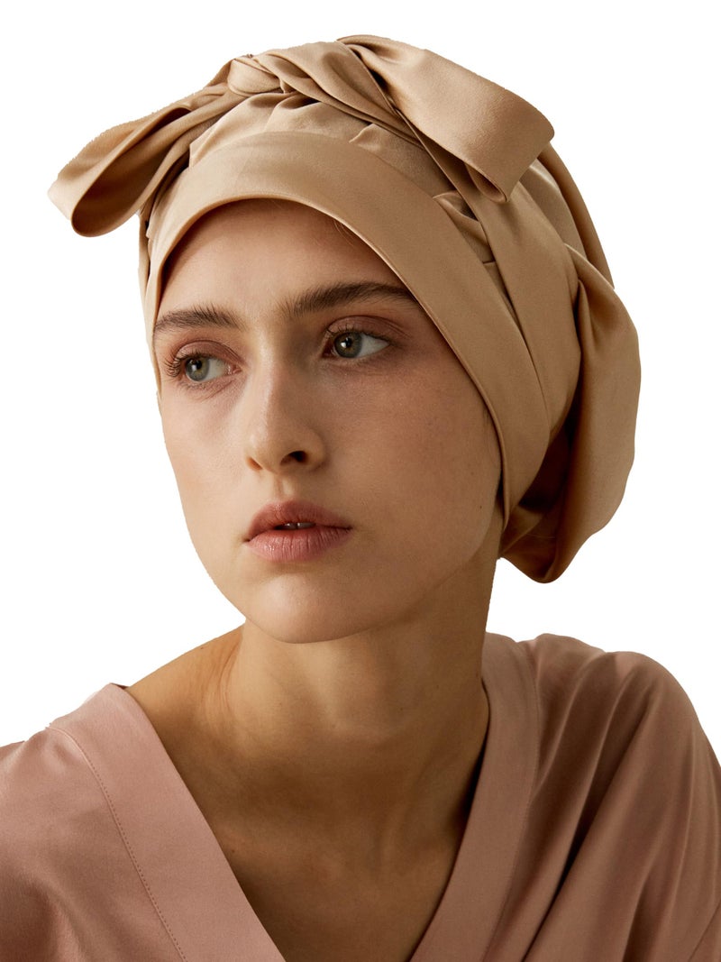 ليلي سيلك Lilysilk 100 ٪ 22mm نقي التوت الحرير قبعة النوم نساء غطاء محرك السيارة الطبيعية للحرير للنوم والعرع شعر غلاف دش بالشعر مع شريط طويل مرنة للبقاء على الجمل الخفيف - Image 1