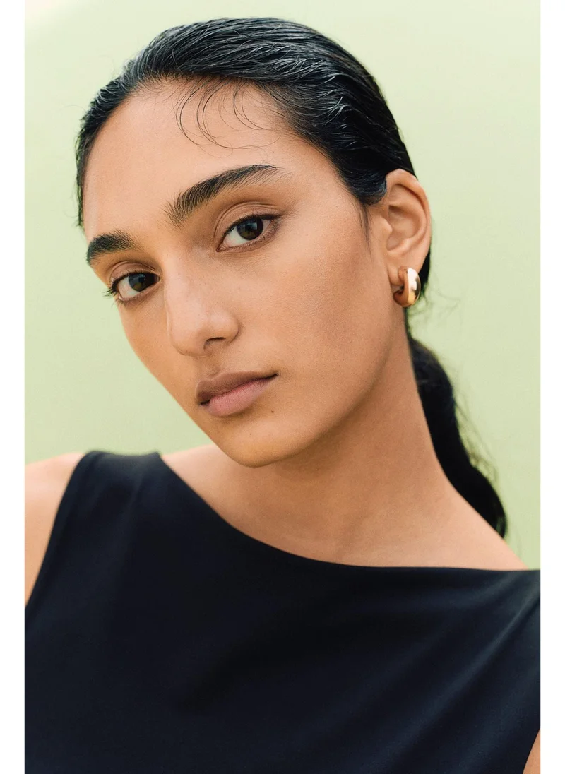 اتش اند ام Ball-back hoop earrings