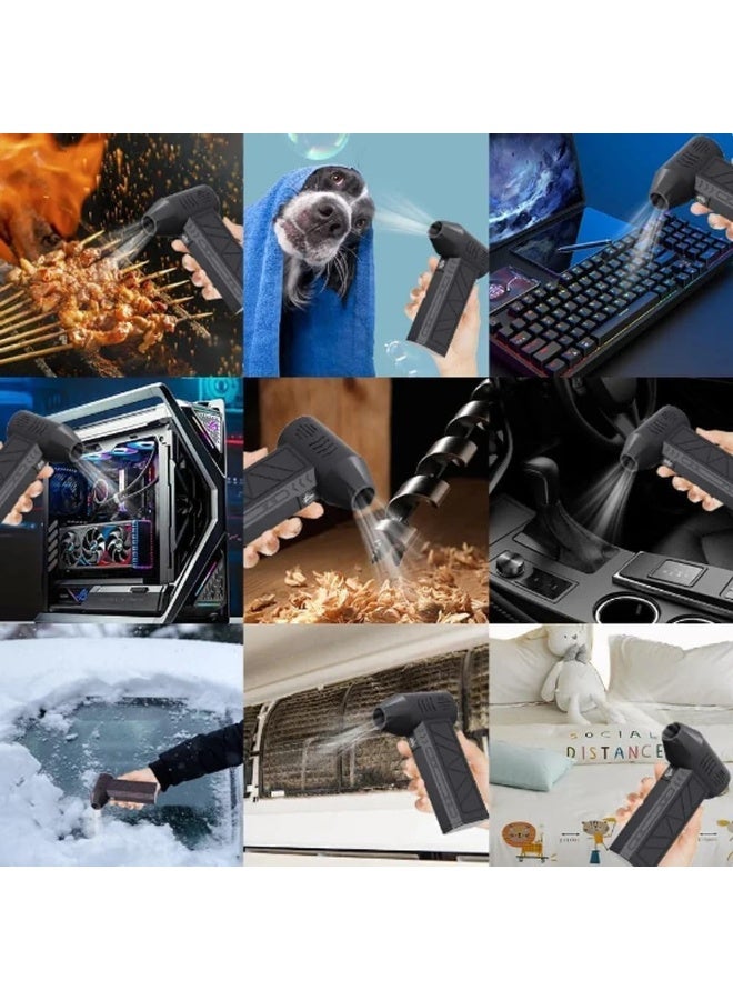 MWS-للتخييم منفاخ هواء لاسلكي محمول قوي، منفاخ هواء إلكتروني، منفاخ أوراق شجر لاسلكي، مروحة نفاثة لتوليد الهواء، منفاخ توربو مزود بإضاءة LED، مروحة توربو قوية بدون فرش، مجفف محمول صغير للاستخدام الخارجي. - Image 4