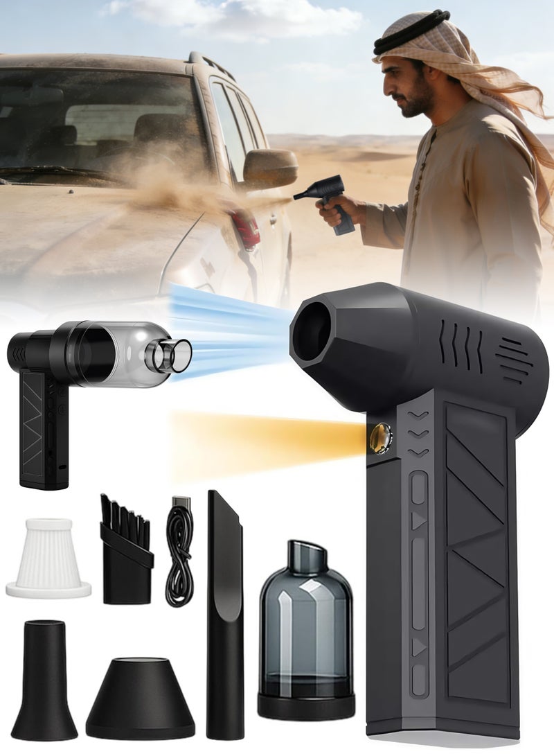 MWS-ForCamping Cordless Handheld Powerful Blower, Electronic Air Blower, Cordless Leaf Blower, Air Blower Jet Fan LED Turbo Blower Turbo Violent Brushless Fan Outdoor Portable Mini Handheld Dryer - Image 1