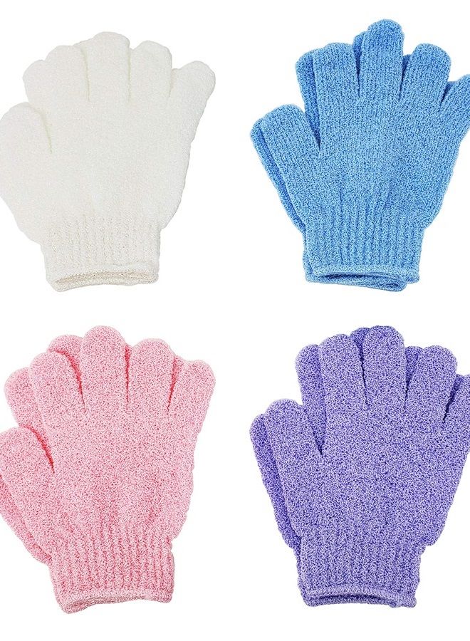 ATB 4 Pairs Exfoliating Gloves - Premium Scrub Wash Mitt for Bath or Shower - Luxury Spa Exfoliation Accessories For Men and Women - Image 1