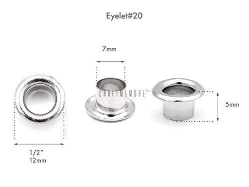 CRAFTMEMORE 300 Pack Aluminium Grommets Eyelets with Washers for Shoes, Bead Cores, Clothes, Leather, Canvas (1/4" (7mm)) - Image 4