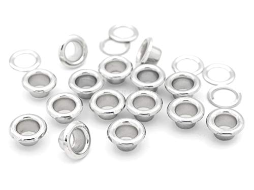 CRAFTMEMORE 300 Pack Aluminium Grommets Eyelets with Washers for Shoes, Bead Cores, Clothes, Leather, Canvas (1/4" (7mm)) - Image 2