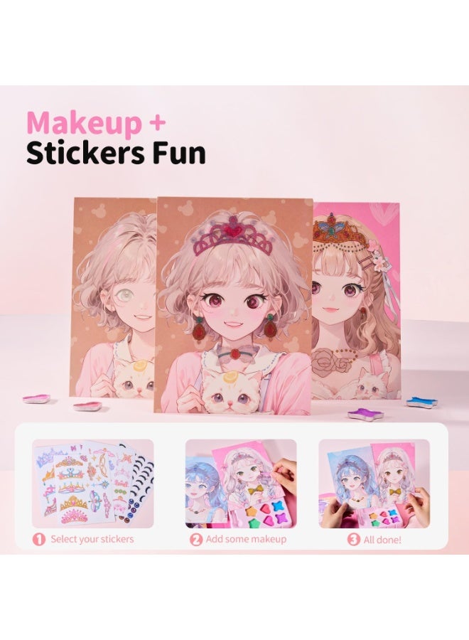 مجموعة ألعاب تعبيرية للفتيات بالصوف الورقي، مجموعات الحرف الورقية، نشاط فنون وحرف مع لوحة الماس وملابس الأميرات، هدية مثالية لحفلات أعياد الميلاد للفتيات من عمر 4 إلى 9 سنوات - Image 2