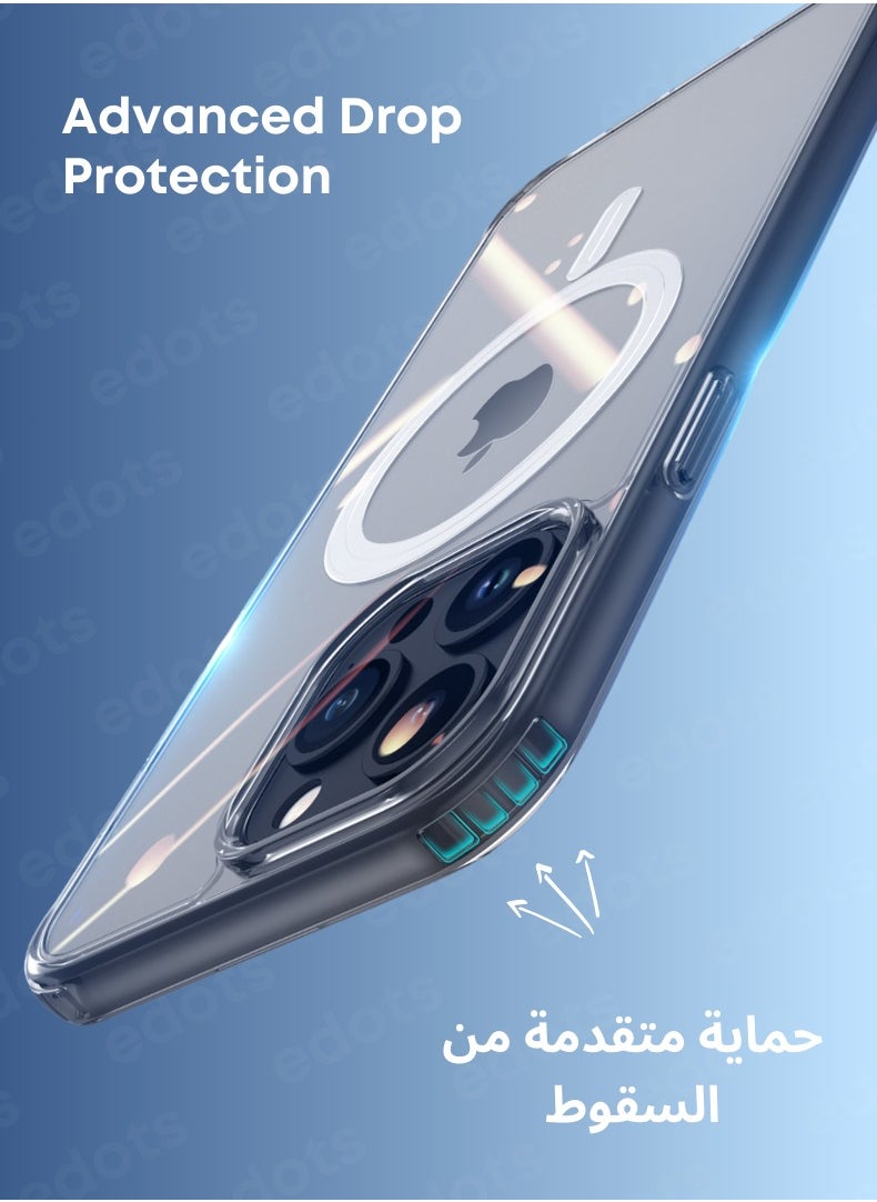 Edots iPhone 15 Pro Max Case MagSafe – Clear Magnetic Cover, Slim Transparent TPU, Military-Grade Protection, Scratch-Resistant, Strong Magnet, MagSafe Compatible  - Image 2