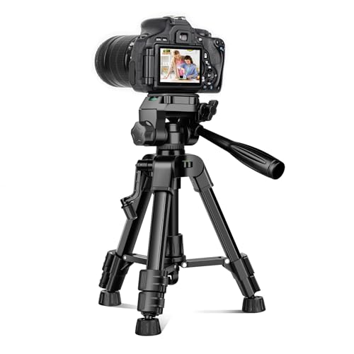 JOILCAN Mini Tripod for Camera, 25" Tabletop Camera Tripod, Portable Travel Tripod w/Phone & Tablet Holder, Lightweight Aluminum Tripods for DSLR Phone Spotting Scope - Image 1