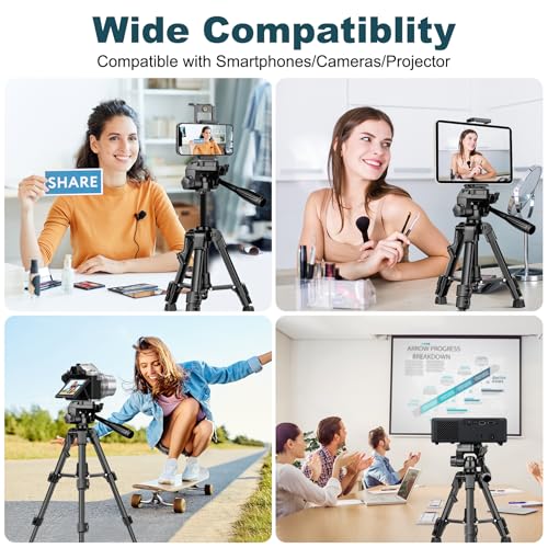 JOILCAN Mini Tripod for Camera, 25" Tabletop Camera Tripod, Portable Travel Tripod w/Phone & Tablet Holder, Lightweight Aluminum Tripods for DSLR Phone Spotting Scope - Image 5