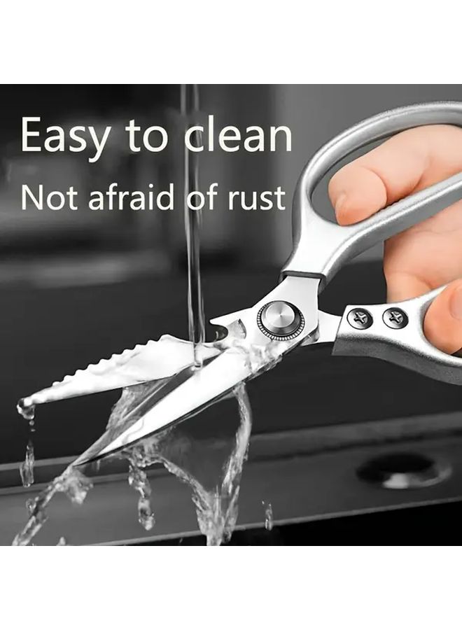 Stainless Steel Kitchen Shears Heavy Duty Dishwasher Safe 1pc Silvery - Image 2
