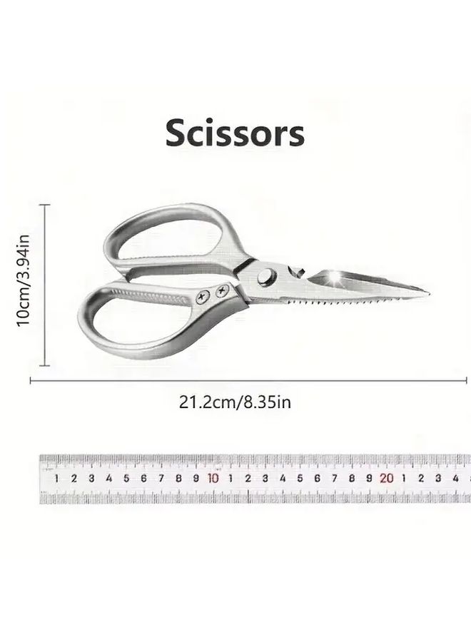Stainless Steel Kitchen Shears Heavy Duty Dishwasher Safe 1pc Silvery - Image 3
